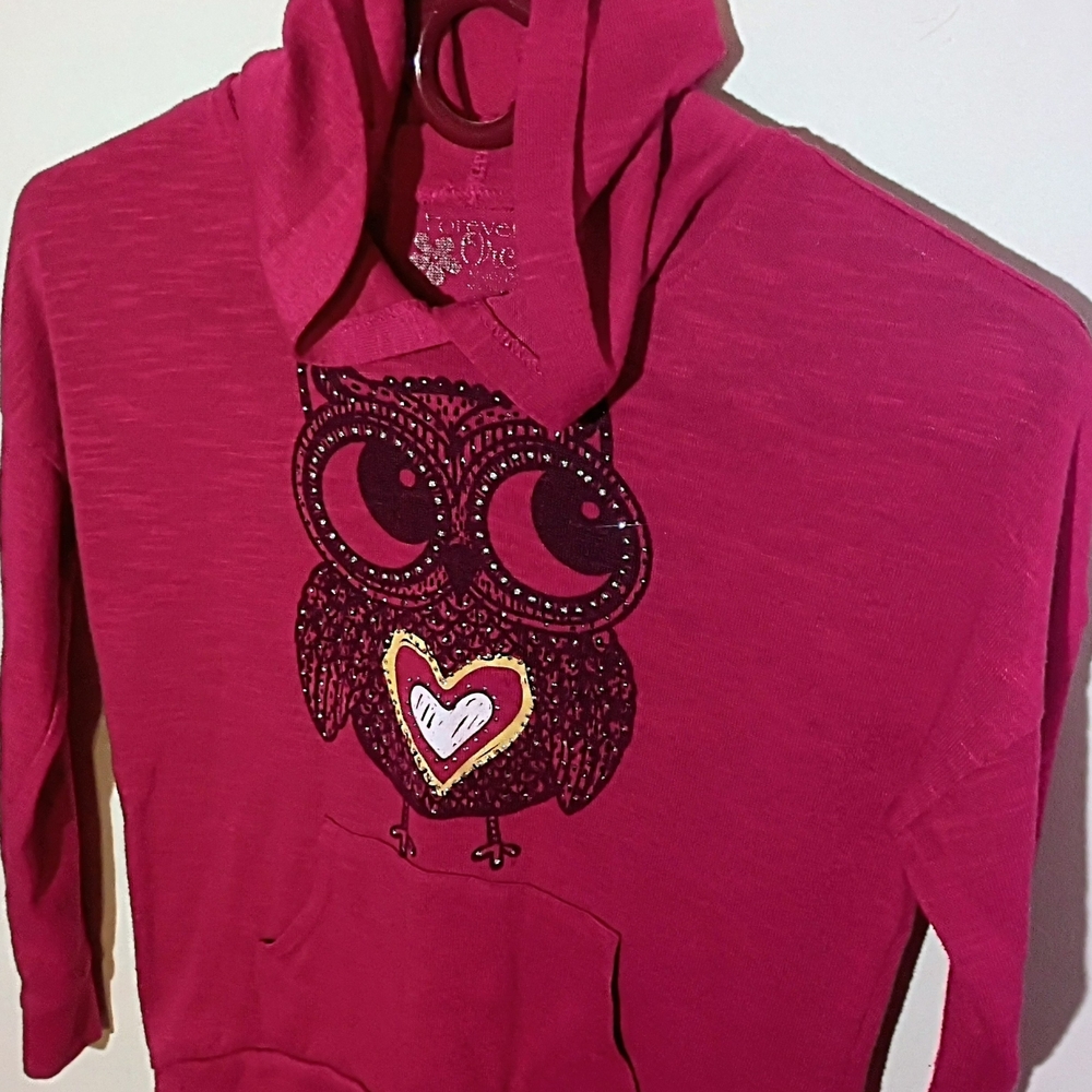 Pink Owl Kids Hoodie